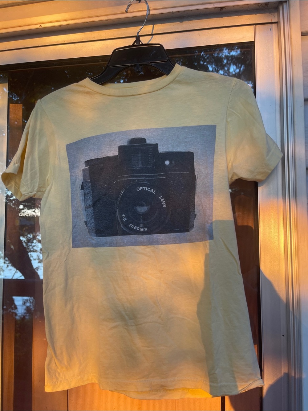 Altru Yellow T-Shirt with Vintage Camera Print
